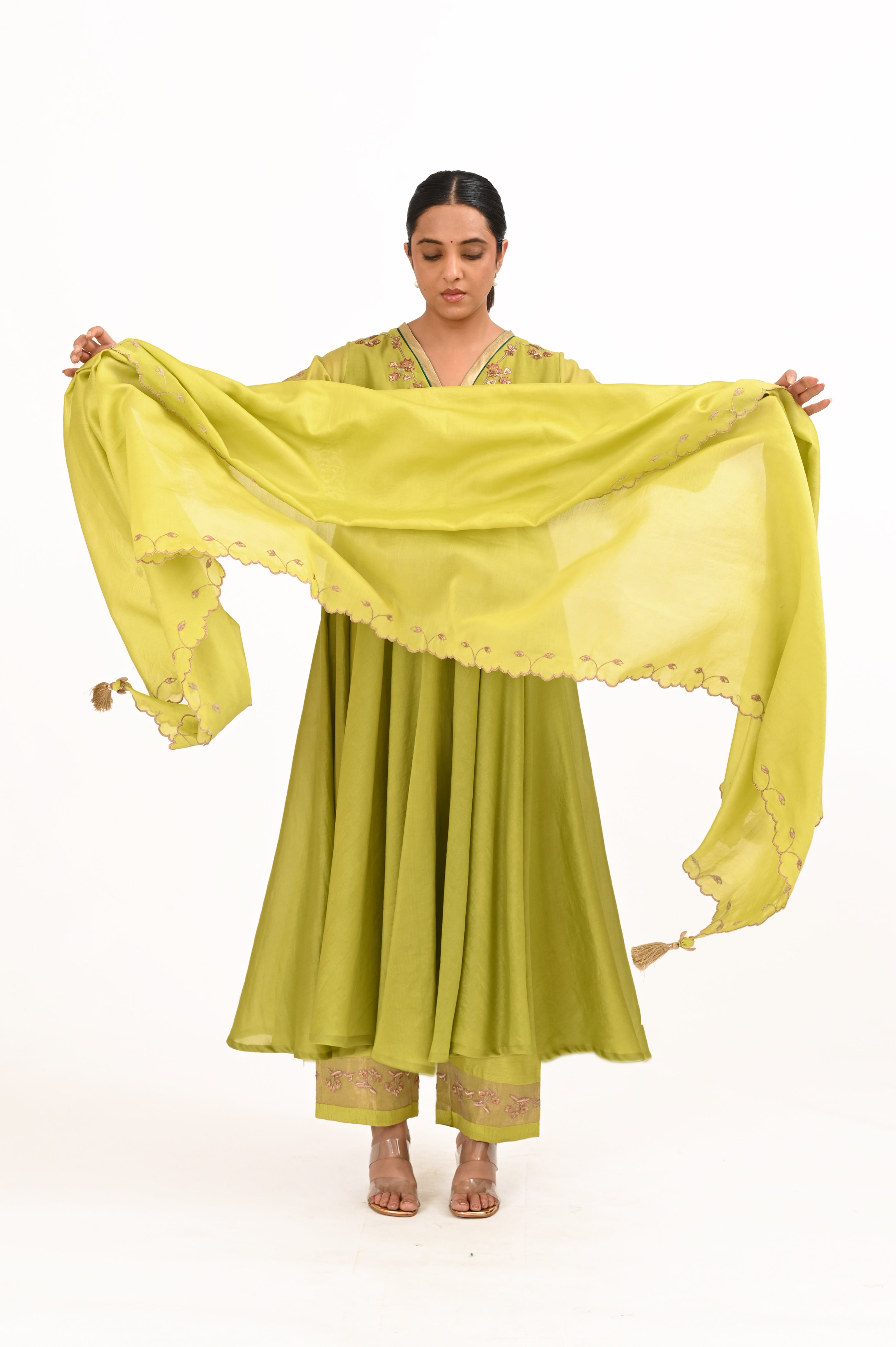 LILA - Lime Green - Anarkali Set