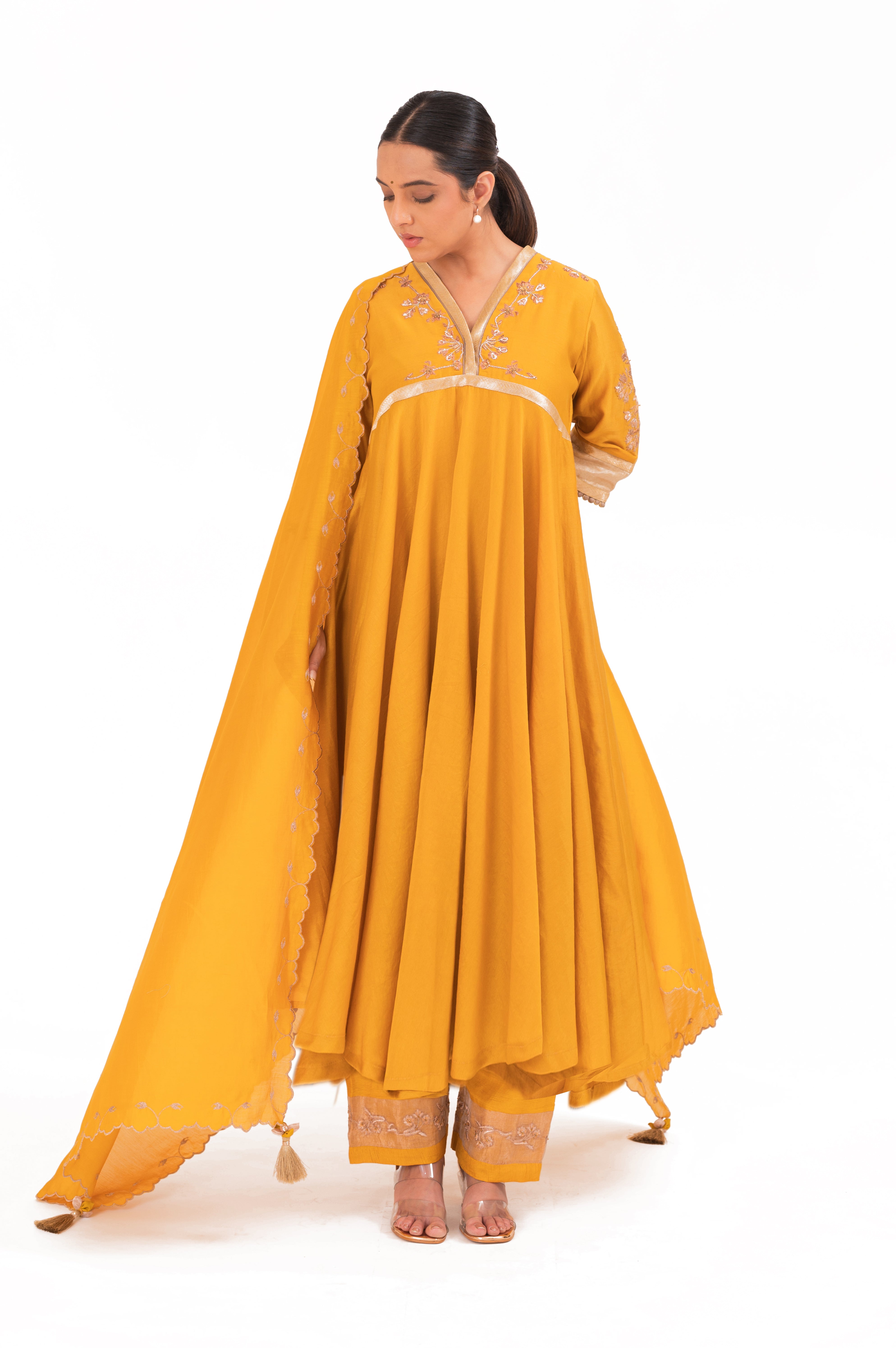 LILA - Golden Yellow - Anarkali Set