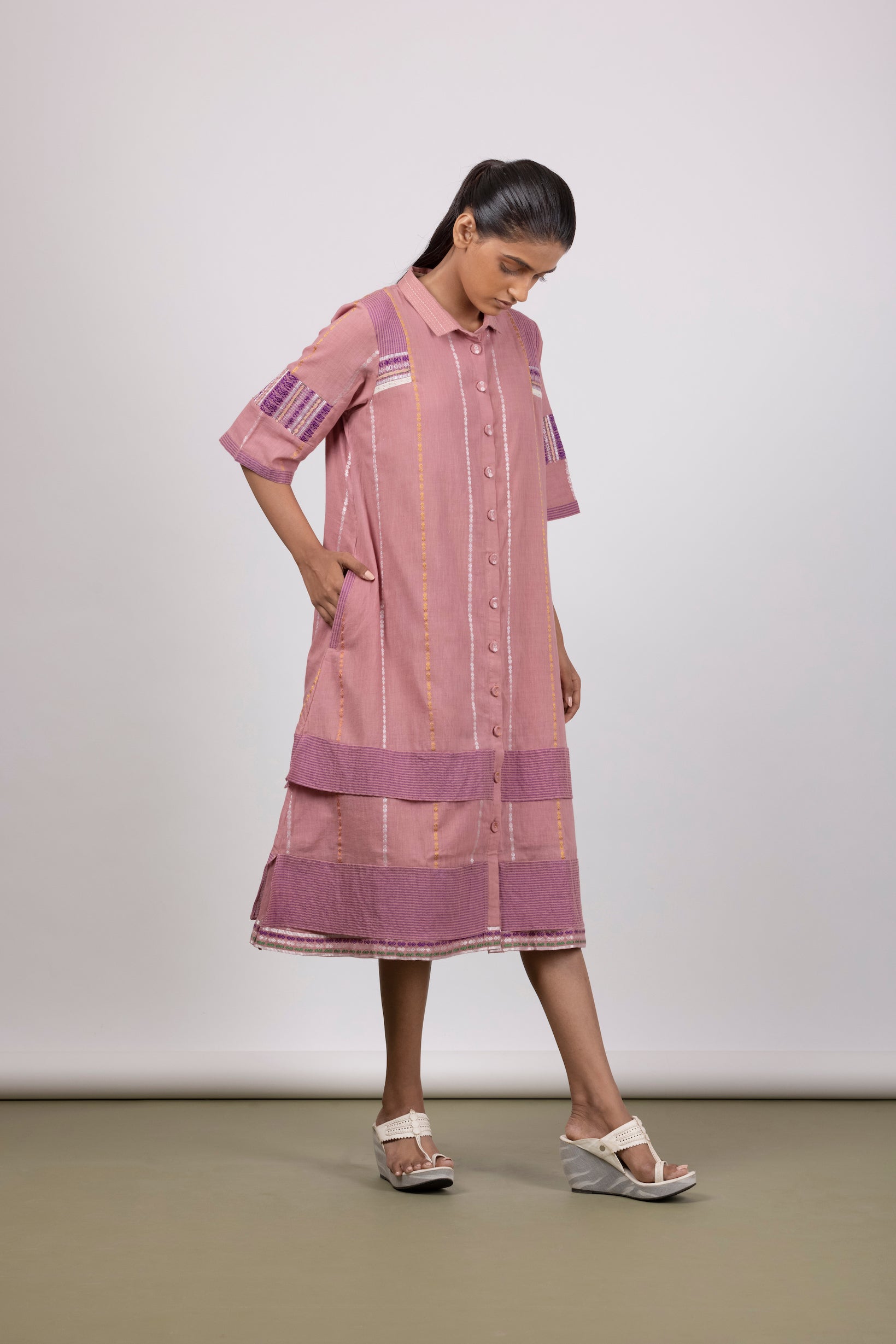 Mellow Pink Shirt Dress - Mélange